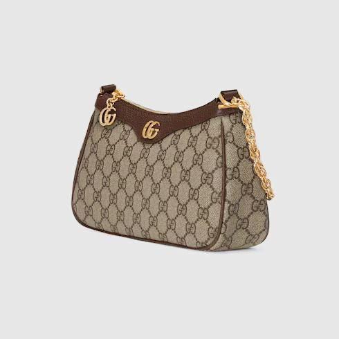 ophidia small shoulder bag in beige and ebony