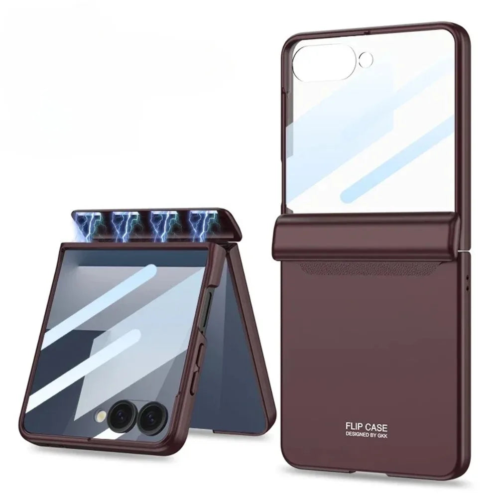 Magnetic Hinge Protection Case with Screen Protector