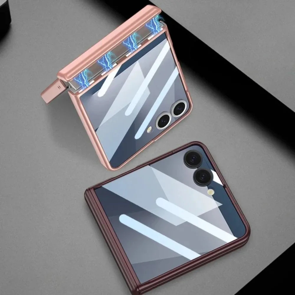 Magnetic Hinge Protection Case with Screen Protector