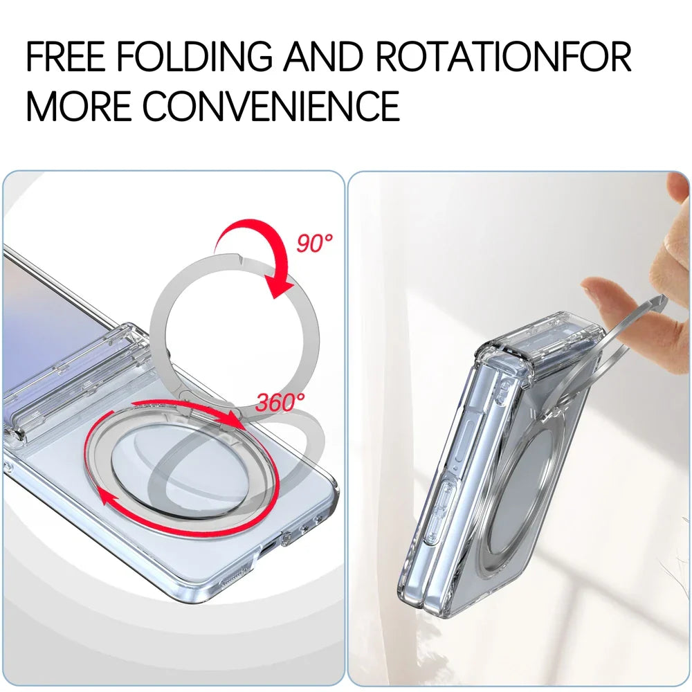 Clear Magnetic Ring Kickstand Case