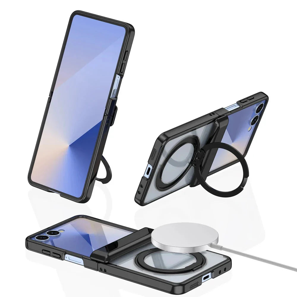 Clear Magnetic Ring Kickstand Case