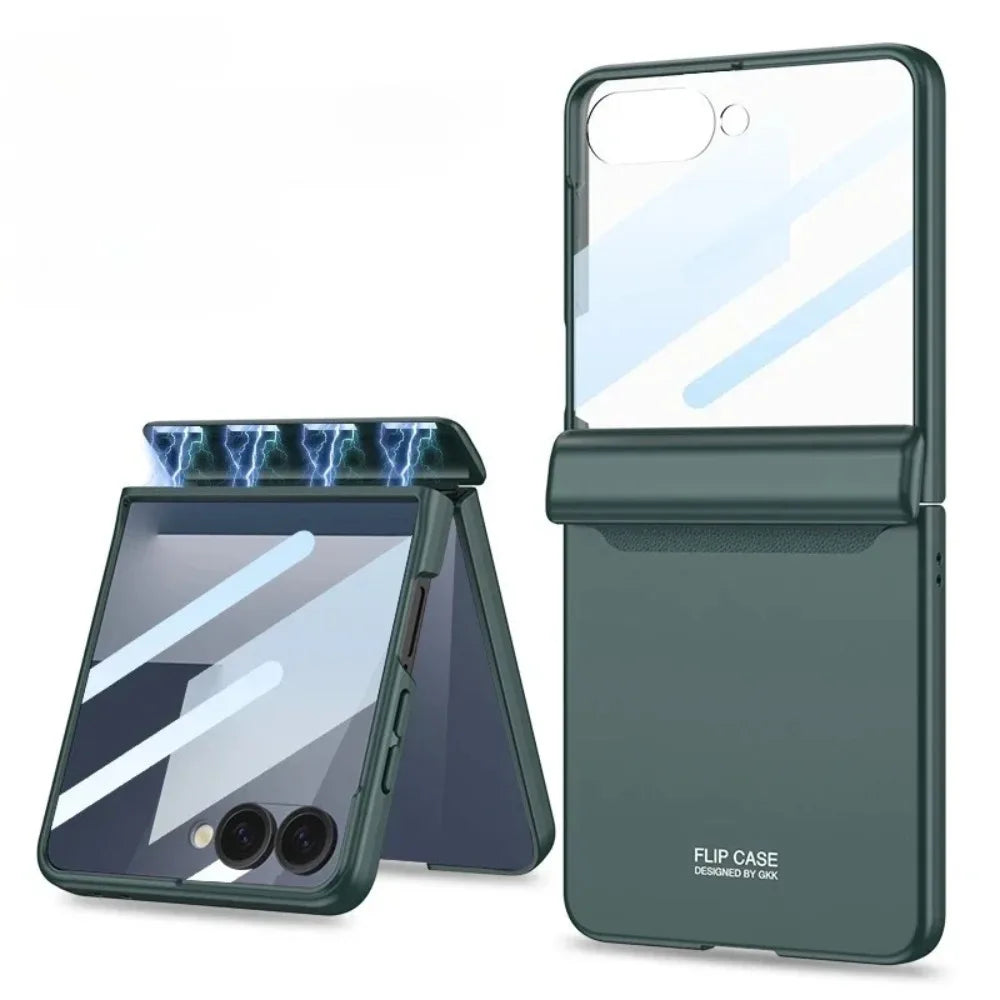 Magnetic Hinge Protection Case with Screen Protector