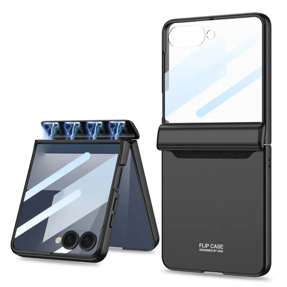 Magnetic Hinge Protection Case with Screen Protector