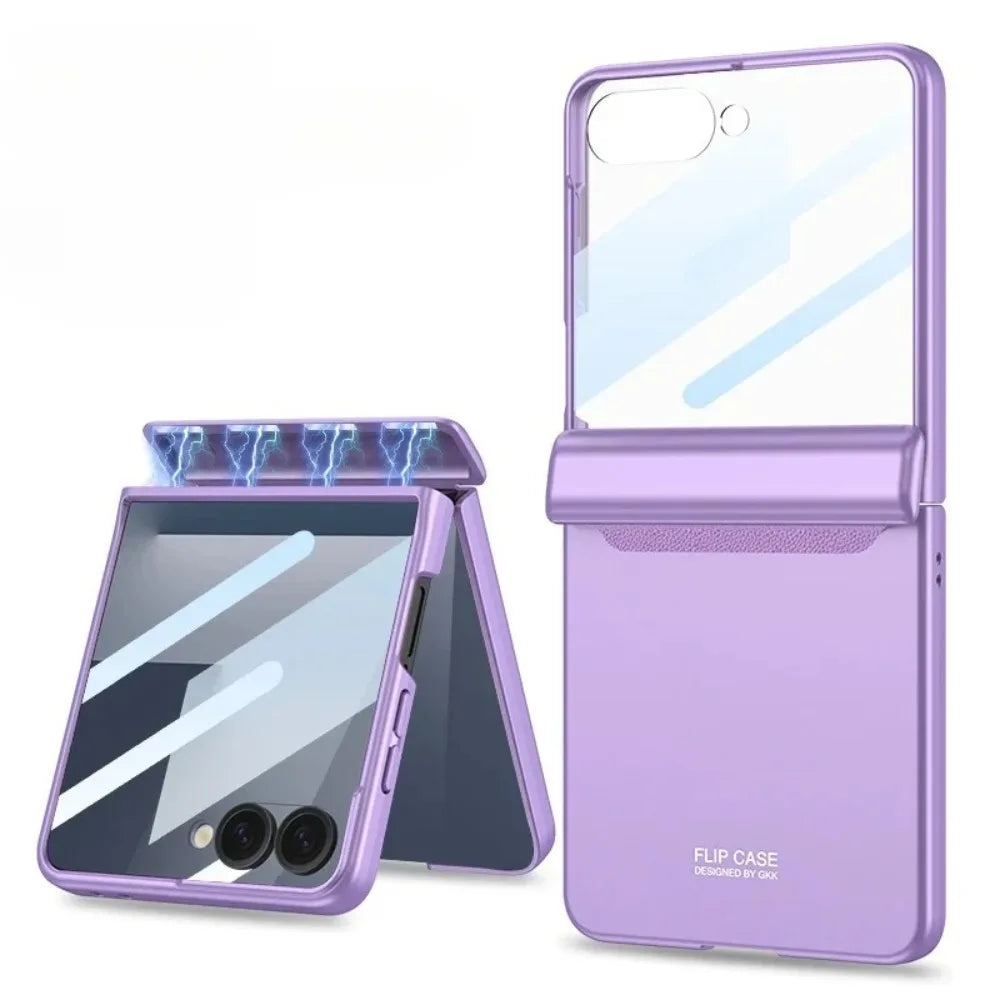 Magnetic Hinge Protection Case with Screen Protector
