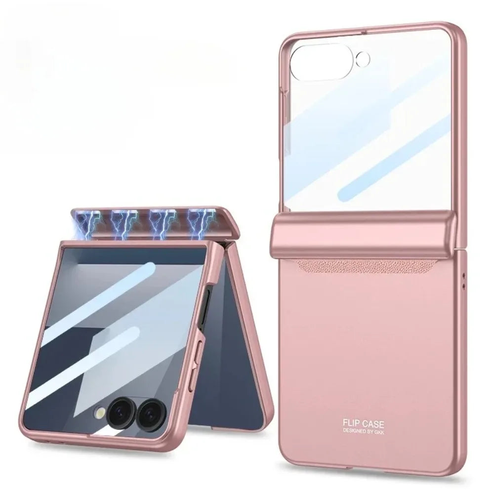 Magnetic Hinge Protection Case with Screen Protector