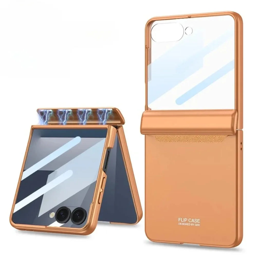 Magnetic Hinge Protection Case with Screen Protector