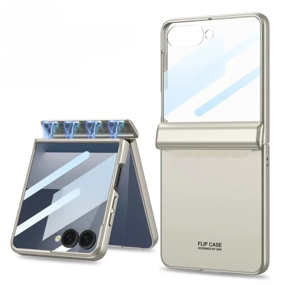 Magnetic Hinge Protection Case with Screen Protector